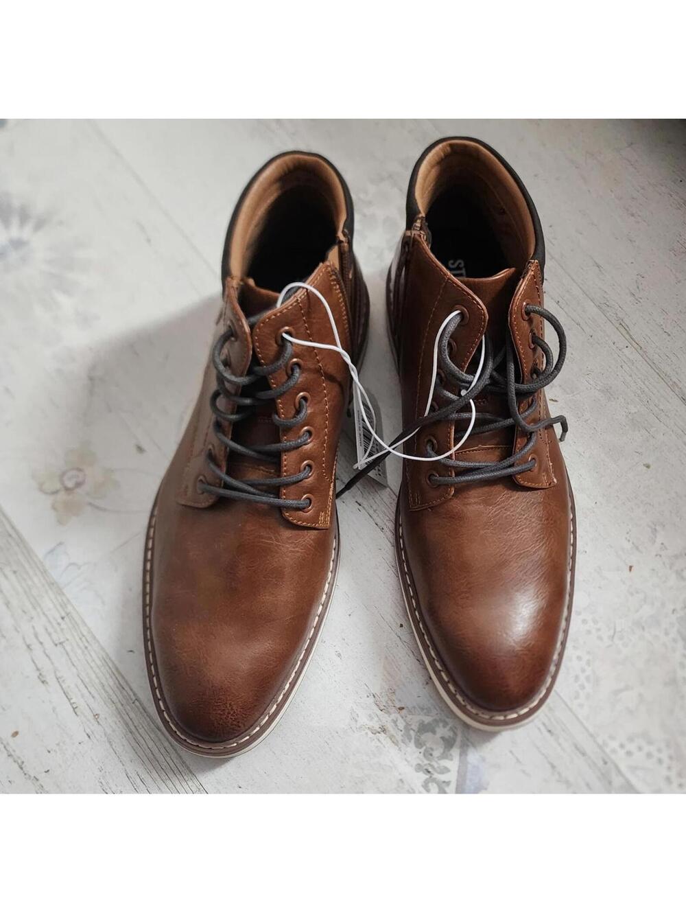 NEW Steve Madden Men’s Brown Chukka Boots Size 9.5 Lace Up Ankle Boots
